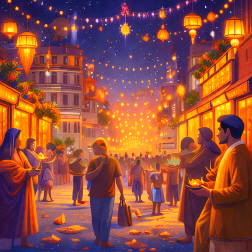 Diwali Lights in the Street cover